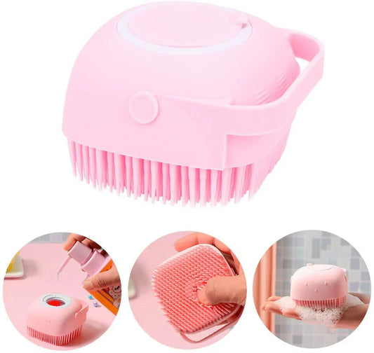 Silicone Soft Bath Body Brush With Shampoo Dispenser