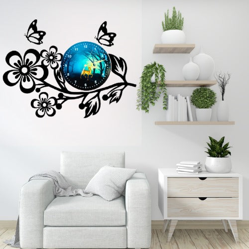3d Wooden Flower Clock With Esthetic
