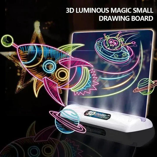 3D Luminous Small Cell Drawing Board, LED Drawing Building Game