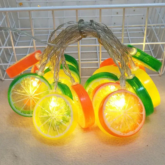 Lemon Orange Fruit Fairy Light 10 Lights USB Cell Operated