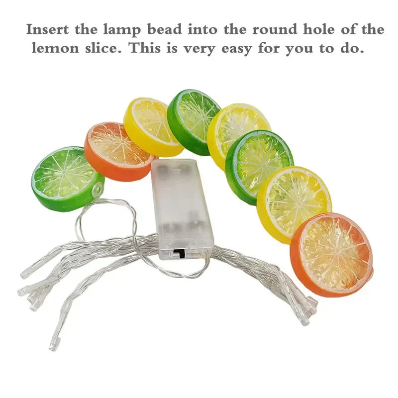 Lemon Orange Fruit Fairy Light 10 Lights USB Cell Operated