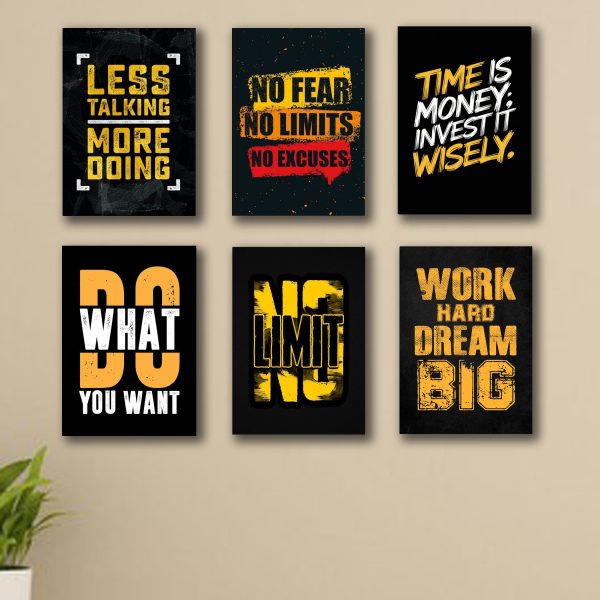 Pack Of 6 Motivational Quotes Sticky Wooden