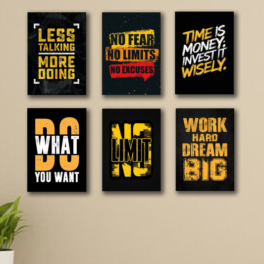 Pack Of 6 Motivational Quotes Sticky Wooden